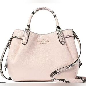 Kate Spade Dumpling Blush Pink Hand Bag Satchel Snakeskin Crossbody Purse